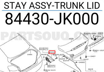 Nissan 84430JK000 STAY ASSY-TRUNK LID