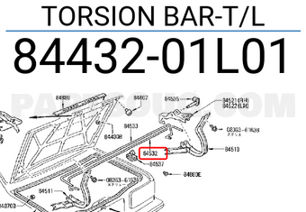 Nissan 8443201L01 TORSION BAR-T/L