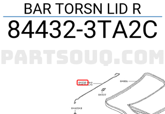 Nissan 844323TA2C BAR TORSN LID R