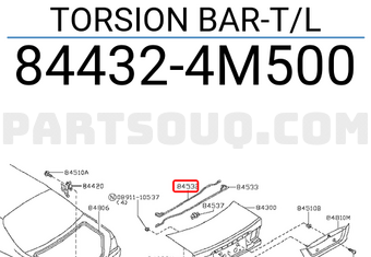 Nissan 844324M500 TORSION BAR-T/L