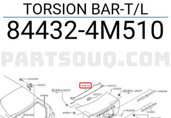 Nissan 844324M510 TORSION BAR-T/L