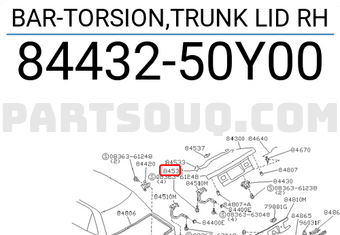 Nissan 8443250Y00 BAR-TORSION,TRUNK LID RH