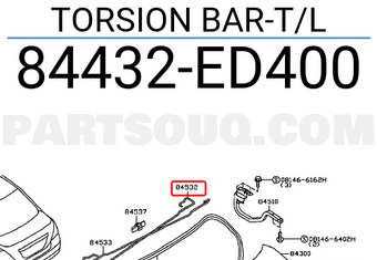 Nissan 84432ED400 TORSION BAR-T/L