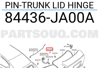 Nissan 84436JA00A PIN-TRUNK LID HINGE