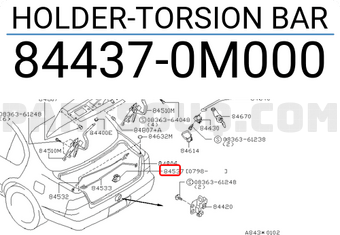 Nissan 844370M000 HOLDER-TORSION BAR