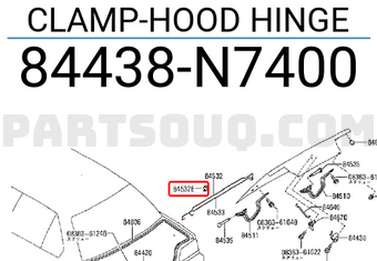 Nissan 84438N7400 CLAMP-HOOD HINGE