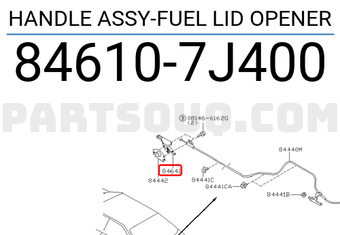 Nissan 846107J400 HANDLE ASSY-FUEL LID OPENER