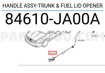 Nissan 84610JA00A HANDLE ASSY-TRUNK & FUEL LID OPENER