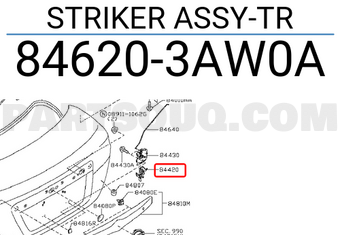 Nissan 846203AW0A STRIKER ASSY-TR
