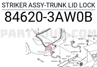 Nissan 846203AW0B STRIKER ASSY-TRUNK LID LOCK