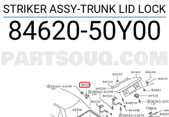 Nissan 8462050Y00 STRIKER ASSY-TRUNK LID LOCK