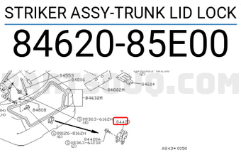 STRIKER ASSY-TRUNK LID LOCK 8462050Y00 | Nissan Parts | PartSouq