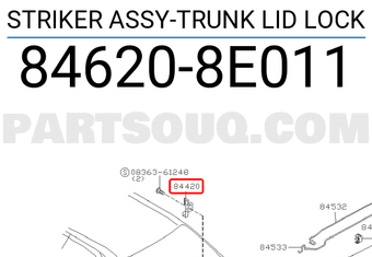 Nissan 846208E011 STRIKER ASSY-TRUNK LID LOCK