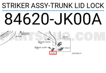 Nissan 84620JK00A STRIKER ASSY-TRUNK LID LOCK