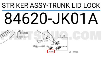 Nissan 84620JK01A STRIKER ASSY-TRUNK LID LOCK