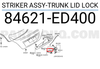 Nissan 84621ED400 STRIKER ASSY-TRUNK LID LOCK