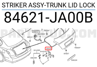 Nissan 84621JA00B STRIKER ASSY-TRUNK LID LOCK