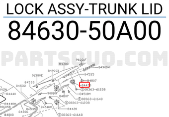 Nissan 8463050A00 LOCK ASSY-TRUNK LID