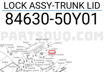Nissan 8463050Y01 LOCK ASSY-TRUNK LID