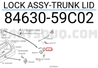 Nissan 8463059C02 LOCK ASSY-TRUNK LID