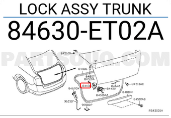 Nissan 84630ET02A LOCK ASSY TRUNK