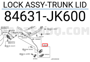 Nissan 84631JK600 LOCK ASSY-TRUNK LID