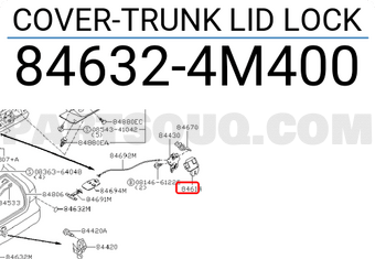 Nissan 846324M400 COVER-TRUNK LID LOCK