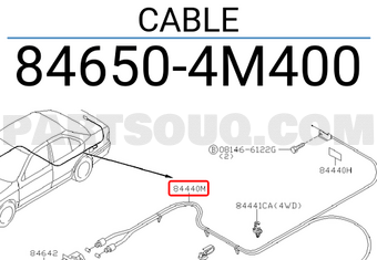 Nissan 846504M400 CABLE