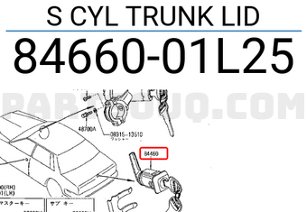 Nissan 8466001L25 S CYL TRUNK LID