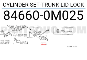 Nissan 846600M025 CYLINDER SET-TRUNK LID LOCK
