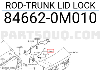Nissan 846620M010 ROD-TRUNK LID LOCK