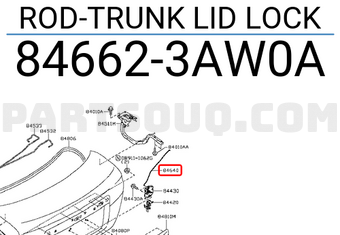Nissan 846623AW0A ROD-TRUNK LID LOCK