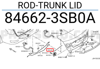 Nissan 846623SB0A ROD-TRUNK LID