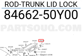 Nissan 8466250Y00 ROD-TRUNK LID LOCK