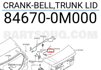 Nissan 846700M000 CRANK-BELL,TRUNK LID