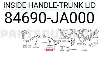 Nissan 84690JA000 INSIDE HANDLE-TRUNK LID