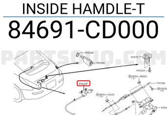 Nissan 84691CD000 INSIDE HAMDLE-T