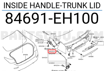 Nissan 84691EH100 INSIDE HANDLE-TRUNK LID