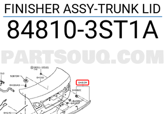 Nissan 848103ST1A FINISHER ASSY-TRUNK LID