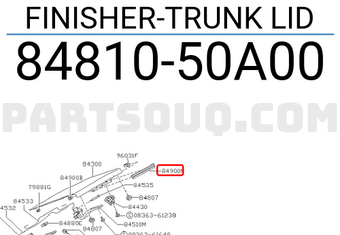 Nissan 8481050A00 FINISHER-TRUNK LID