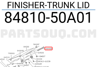 Nissan 8481050A01 FINISHER-TRUNK LID