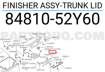 Nissan 8481052Y60 FINISHER ASSY-TRUNK LID