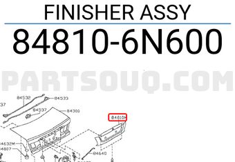 FINISHER ASSY-TRUNK LID 848106N66A | Nissan Parts | PartSouq