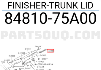 Nissan 8481075A00 FINISHER-TRUNK LID