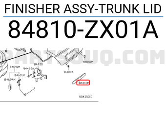 Nissan 84810ZX01A FINISHER ASSY-TRUNK LID