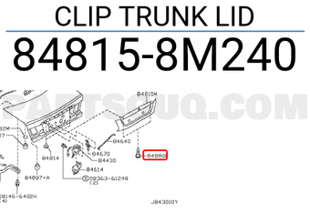 Nissan 848158M240 CLIP TRUNK LID
