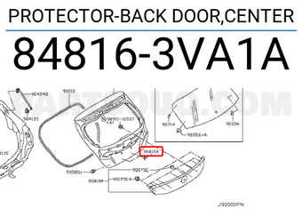 Nissan 848163VA1A PROTECTOR-BACK DOOR,CENTER