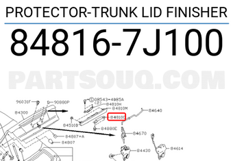 Nissan 848167J100 PROTECTOR-TRUNK LID FINISHER