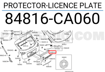 Nissan 84816CA060 PROTECTOR-LICENCE PLATE
