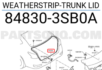 Nissan 848303SB0A WEATHERSTRIP-TRUNK LID